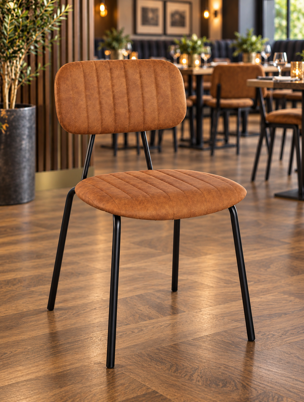 Chelsea Side Chair Brown / Black