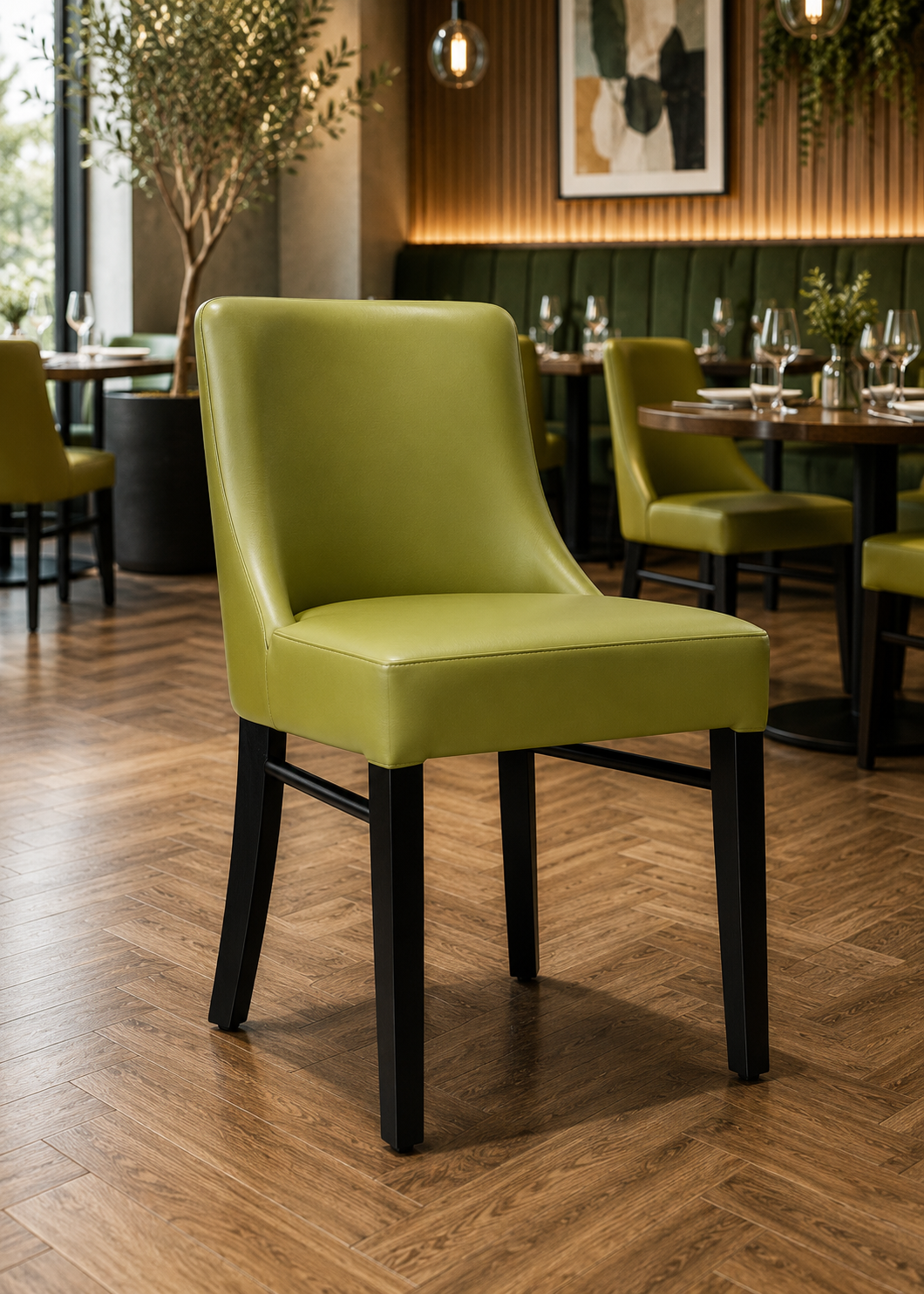 Epping Side Chair Green / Black Frame