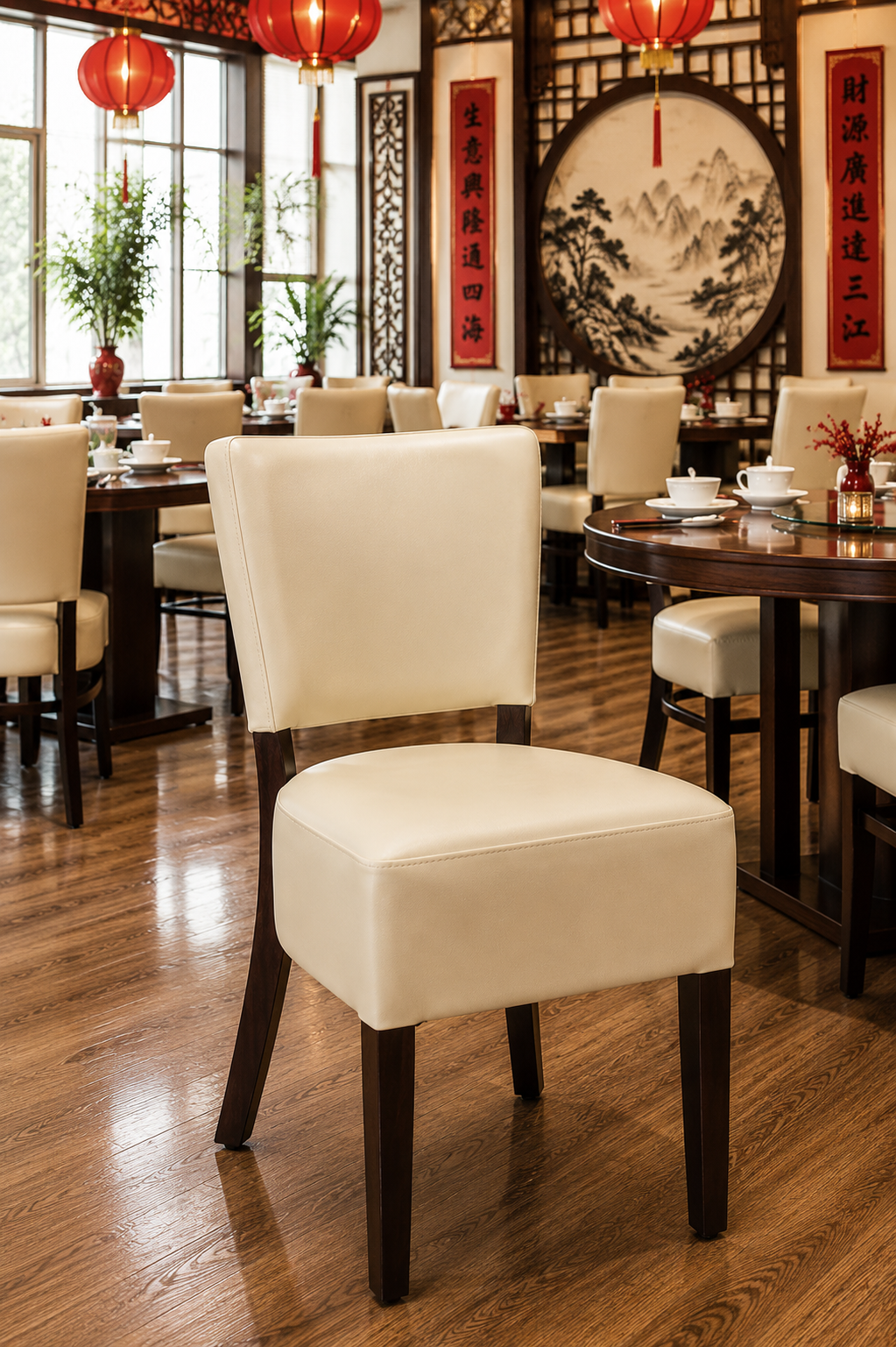 Hertford Side Chair Ivory / Wenge Frame