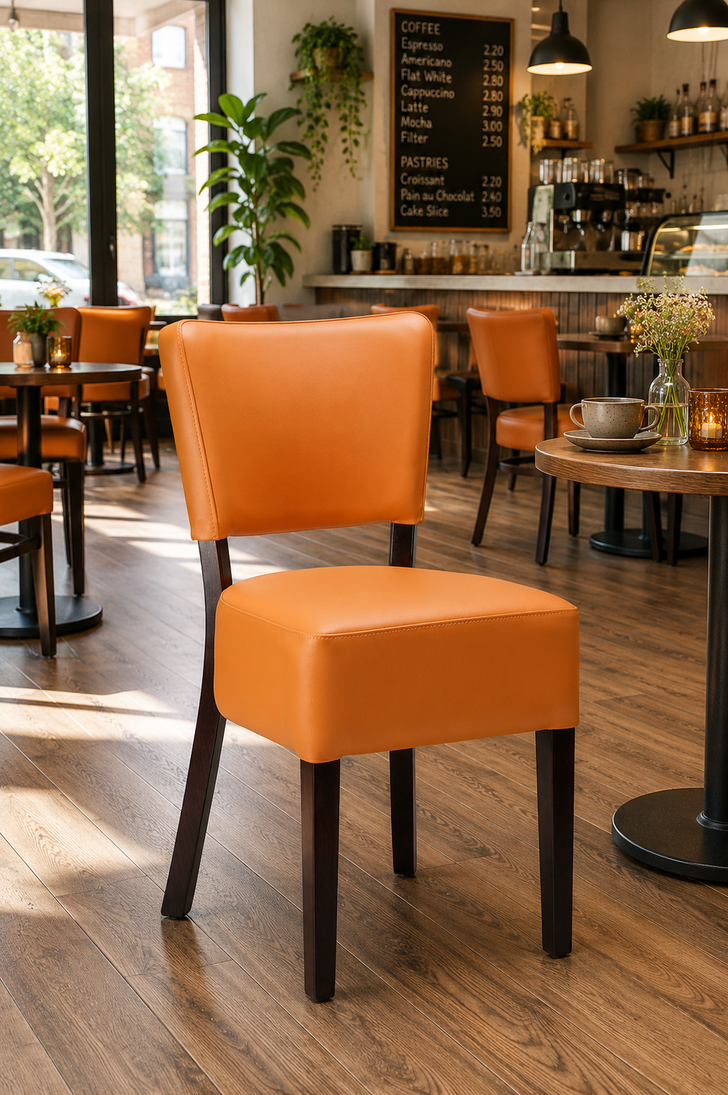 Hertford Side Chair Ochre / Wenge Frame