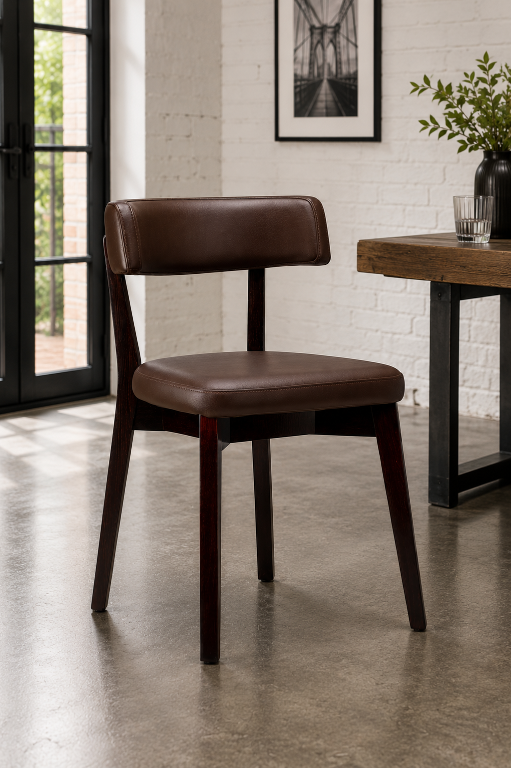 Ware Side Chair Dark Brown / Wenge Frame