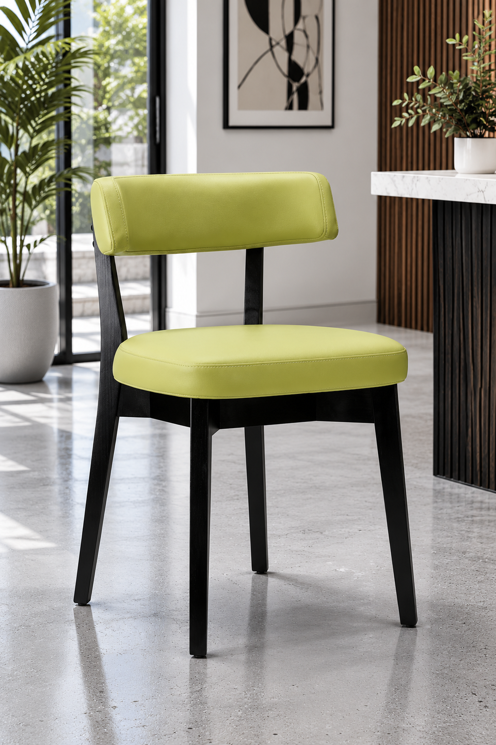 Ware Side Chair Green / Black Frame