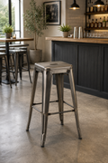 Tolix Style High Stool - Gun Metal Grey