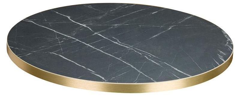 Black Pietra / Gold Edge 25mm Laminate Top
