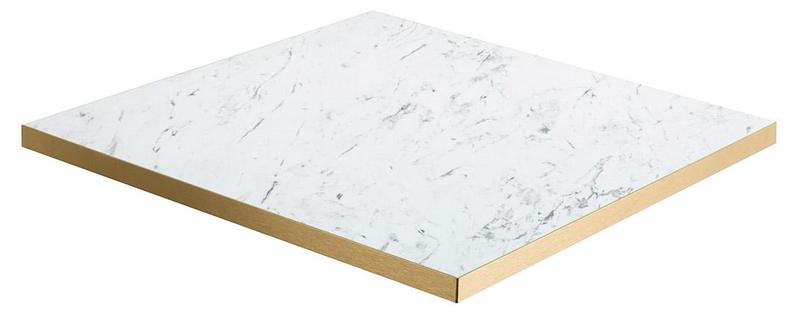 White Pietra / Gold Edge 25mm Laminate Top