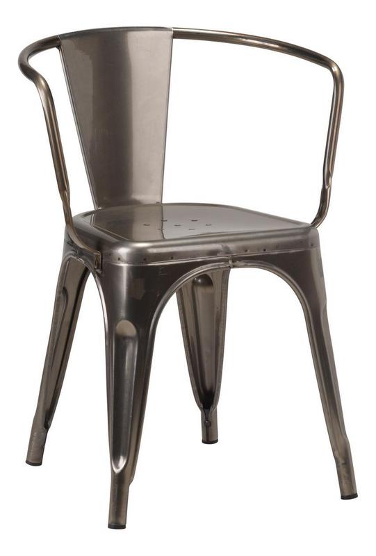 Tolix Style Armchair - Gun Metal Grey