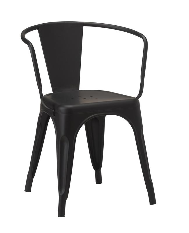 Tolix Style Armchair - Matt Black