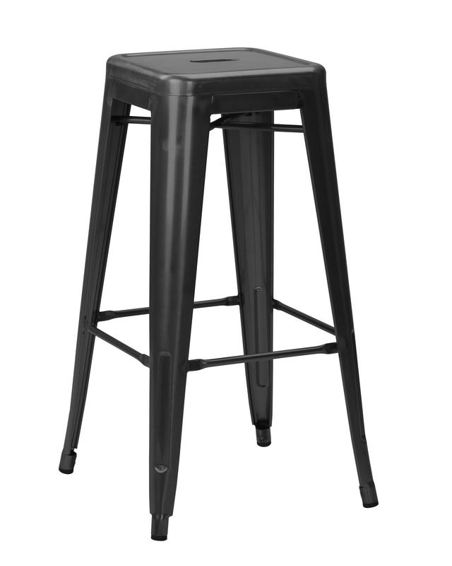 Tolix Style High Stool - Matt Black