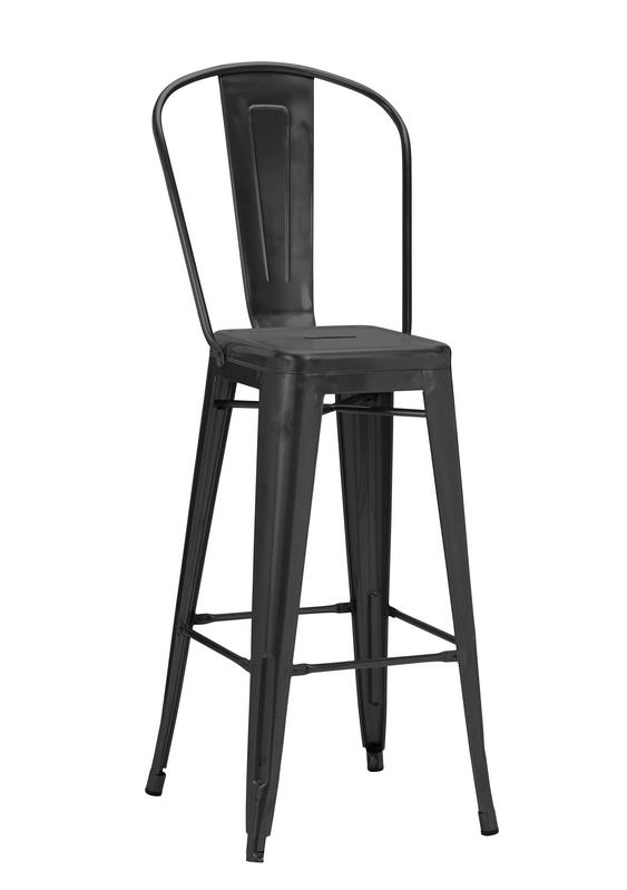 Tolix Style Highchair - Matt Black