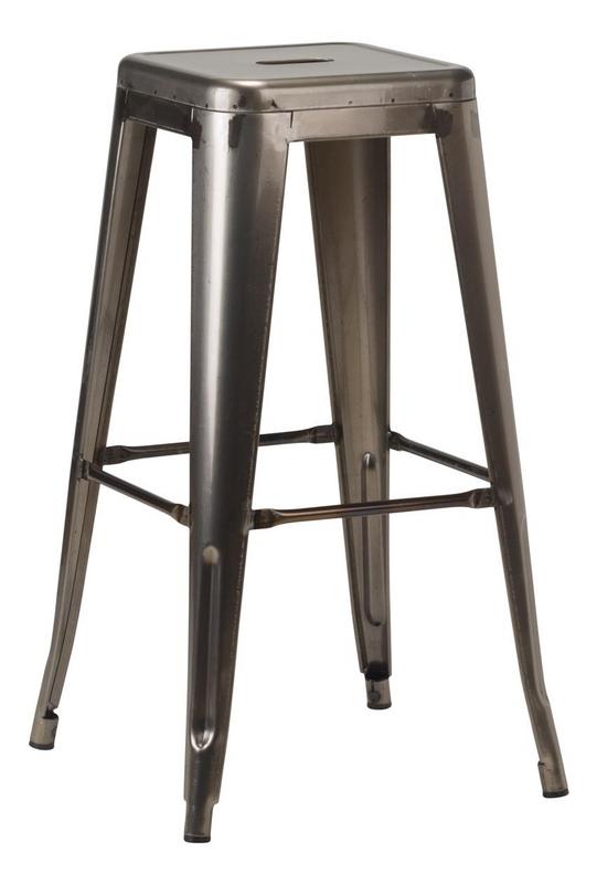 Tolix Style High Stool - Gun Metal Grey
