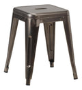 Tolix Style Low Stool - Gun Metal Grey