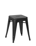Tolix Style Low Stool - Matt Black