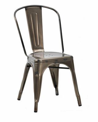 Tolix Style Side Chair - Gun Metal Grey