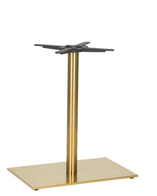 Tring Single Rectangular Brass Table Base - Dining Height
