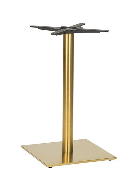 Tring Small Square Brass Table Base Dining Height