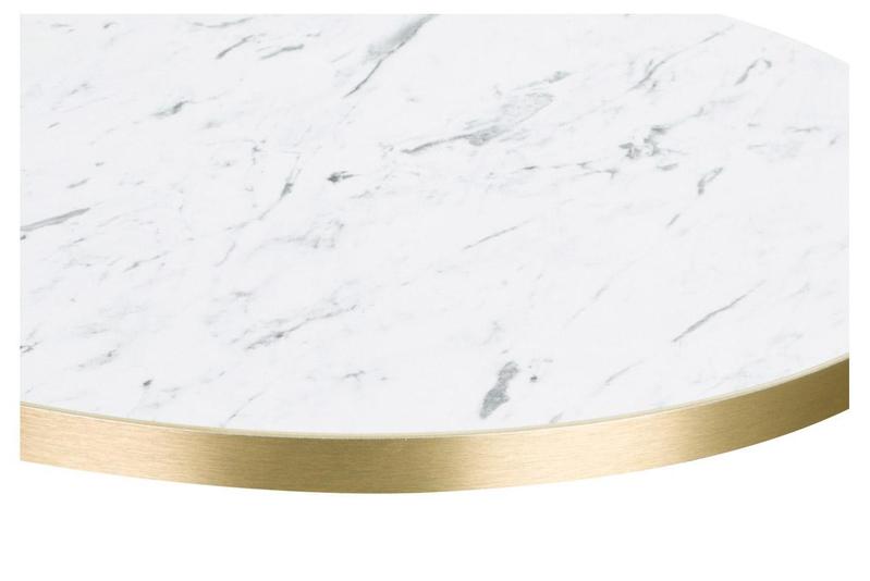 White Pietra / Gold Edge 25mm Laminate Top