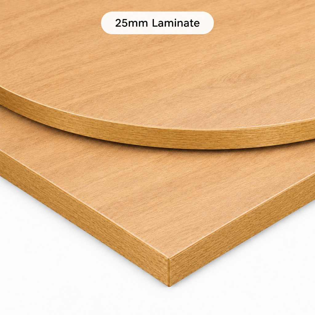 Restaurant Table Tops - Light Oak 25mm Laminate Top